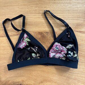 NWOT The Bendy Brand Hummingbird Bralette - Size S, Black